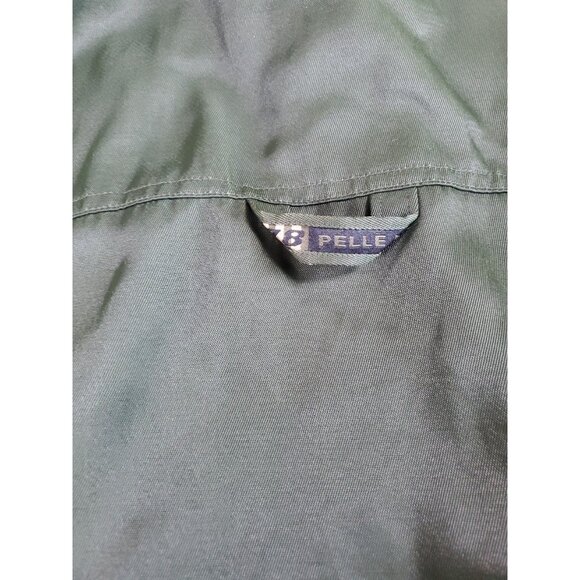 Vintage Pelle Pelle Marc Buchanan Acrylic Olive Green Men's Jacket Hoodie XXL - Picture 7 of 16